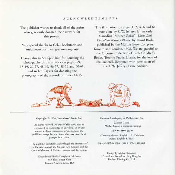 MOTHER GOOSE: A Canadian Sampler (1994) 1st Cdn Edition Hardcover Book - Picture 4 of 7